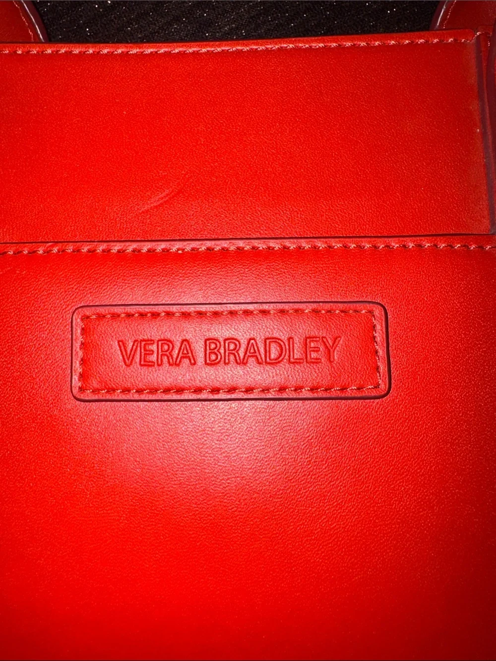 Orange Vegan Leather Tote Handbag -
